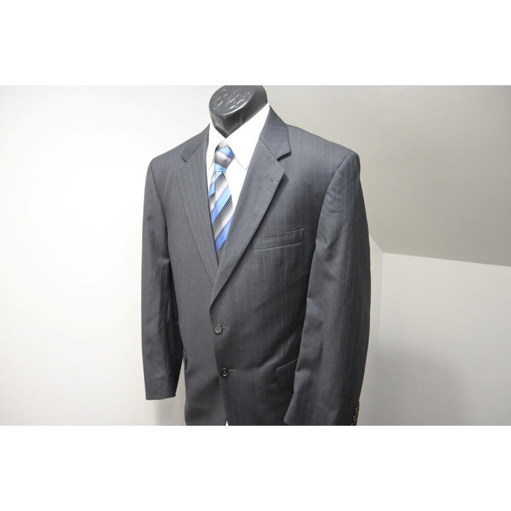 Jos A Bank Wool Gray Striped 2 Piece Suit Pants Jacket Mens‎ Sz 34 x 30 41 R